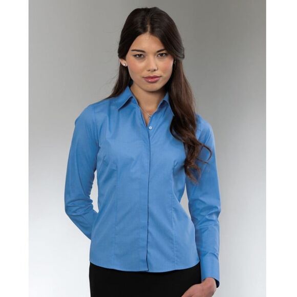 Russell Collection Womens/Ladies Long Sleeve Fitted Office/Formal Poplin Shirt / - Picture 2 of 5